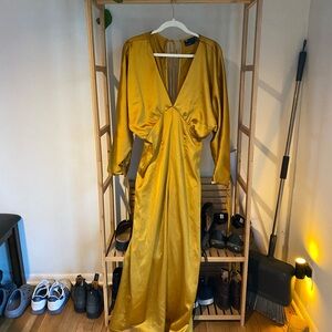 ASOS Ruched Batwing Satin Romper